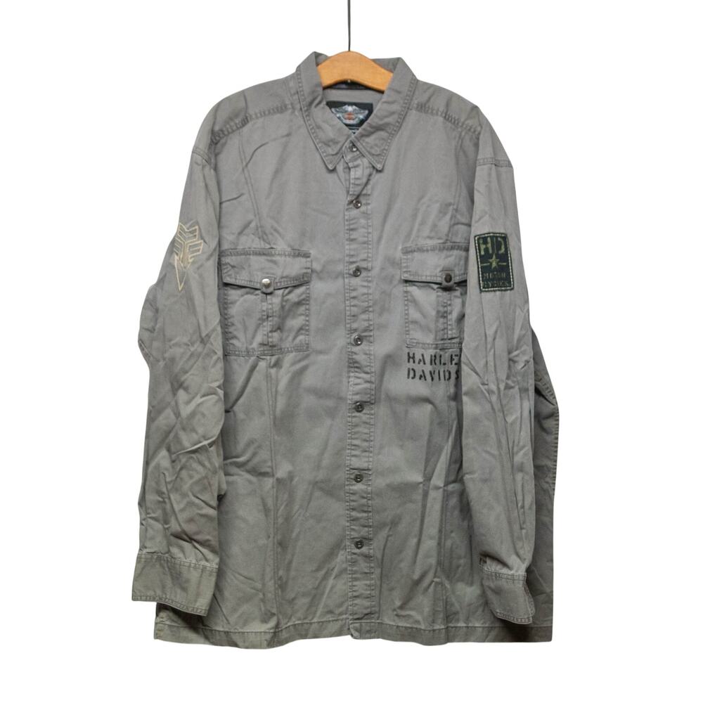 Men's 2X Harley Davidson Genuine Motorcycle Clothes Button Up 100% Cotton Shirt